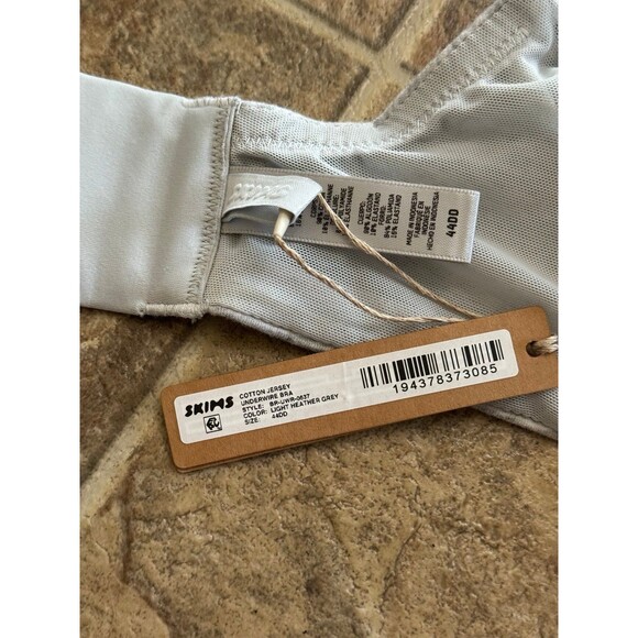 Skims Cotton Jersey Bra Light Heather Grey Size 44DD - Picture 9 of 9